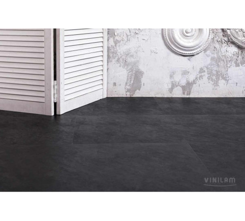 Кварцвиниловый пол Vinilam Ceramo STONE 61607 Сланцевый Черный