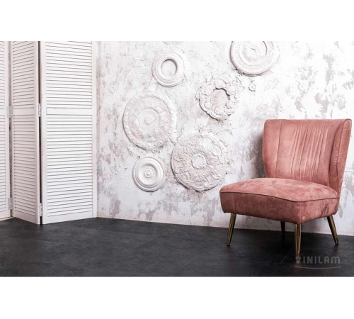Кварцвиниловый пол Vinilam Ceramo STONE 61607 Сланцевый Черный