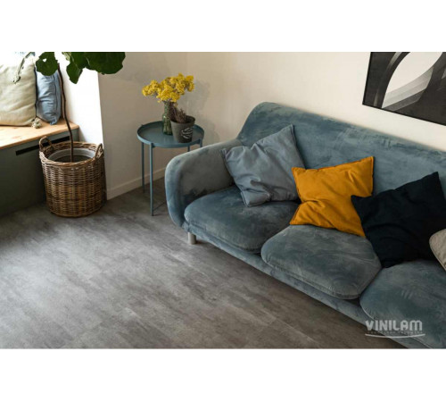 Кварцвиниловый пол Vinilam Ceramo STONE 71614 Цемент Светлый