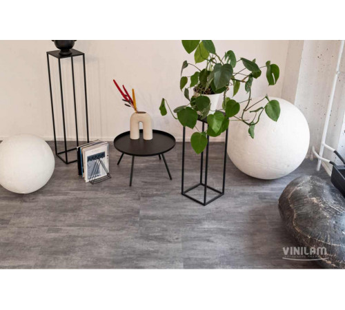 Кварцвиниловый пол Vinilam Ceramo STONE 71616 Цемент Серый